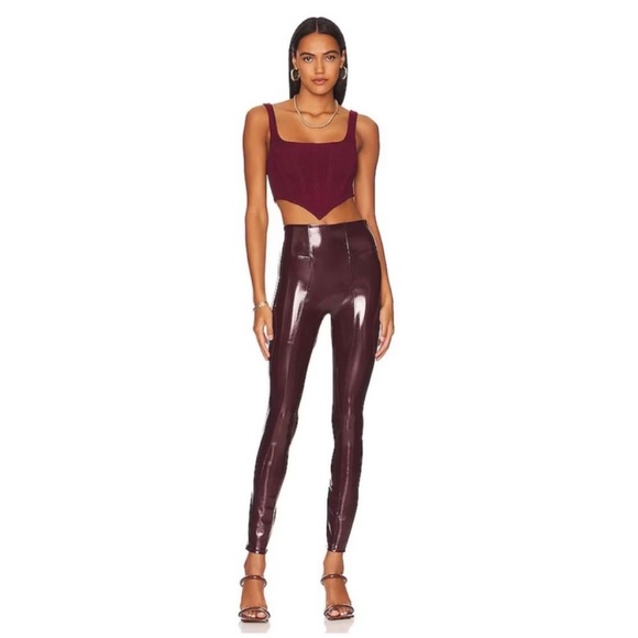 NWT Spanx patent leather high rise pants ruby red Medium - Picture 4 of 13